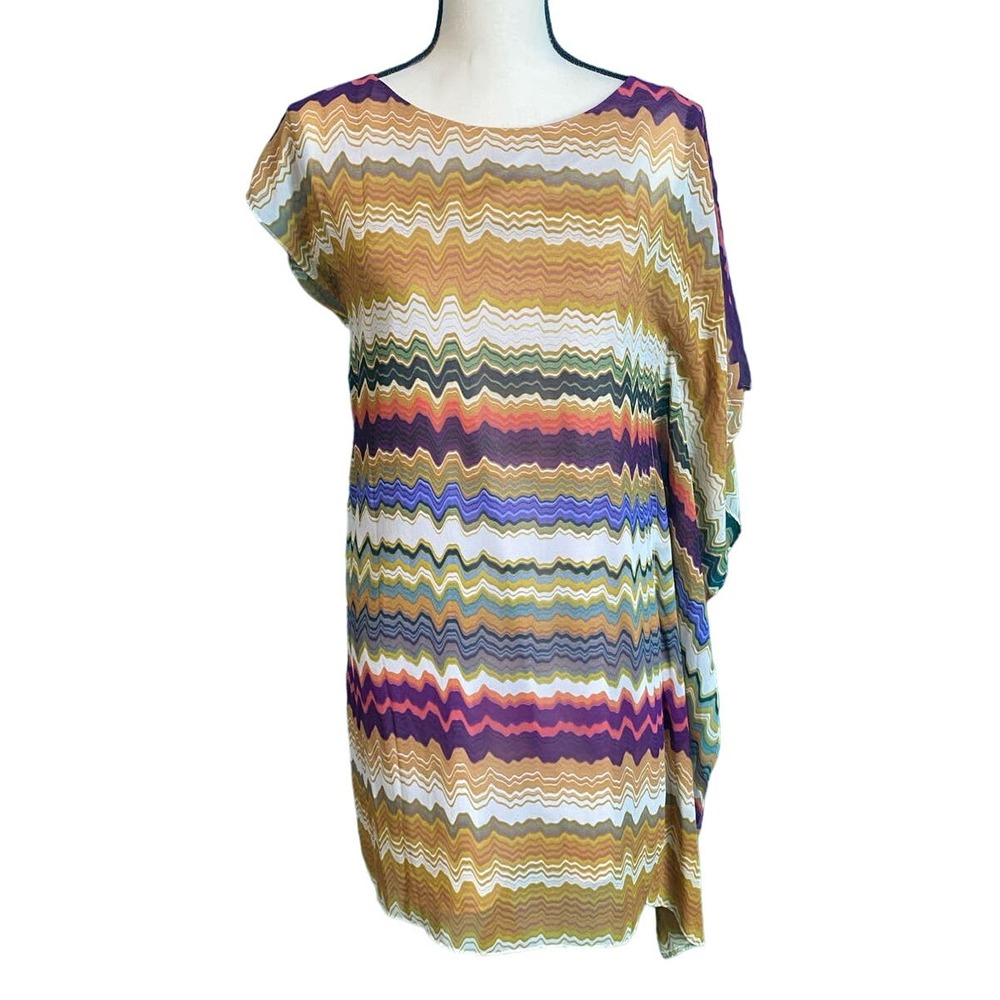 Vince Camuto Multicolor Draped Sleeve Short Dress Women's Small